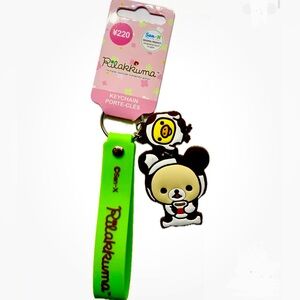 San-X Rilakkuma Bear Cow Rubber Keychain Bag Charm